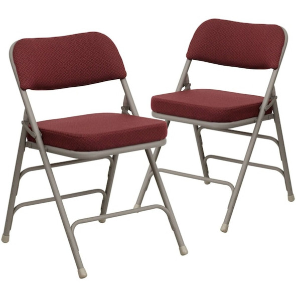 Flash Furniture Burgundy Fabric Folding Chair,PK2 2-HA-MC320AF-BG-GG