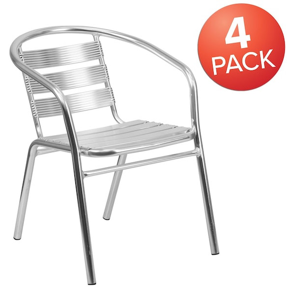 Flash Furniture Heavy Duty Commercial Restaurant Stack Chair, PK4 4-TLH-1-GG