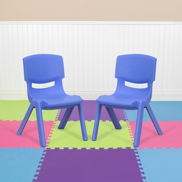 Blue Plastic Stackable School Chair with 10.5" Seat Height, PK10