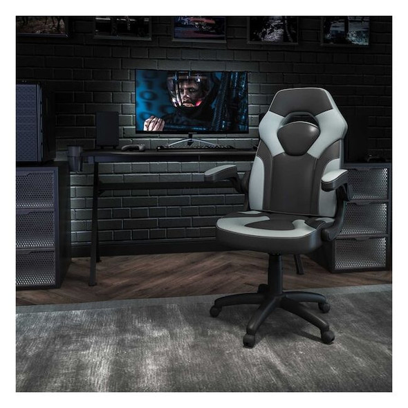Flash Furniture Gaming Chair, Padded Flip-up, Gray CH-00095-GY-GG
