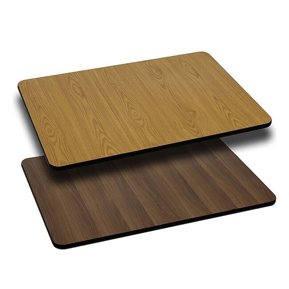 Flash Furniture Natural/Walnut Reversible Top, 24 x 42 XU-WNT-2442-GG