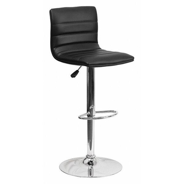 Flash Furniture Black Vinyl Barstool,Adj Height CH-92023-1-BK-GG Flash Furniture Black Vinyl Barstool,Adj Height CH-92023-1-BK-GG