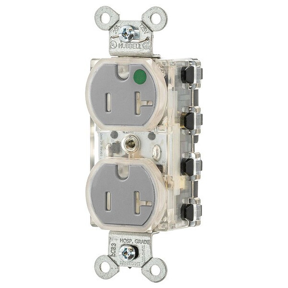 Hubbell Snpcnct Recp,Gray,20 A,2P3W,Mod Wrng SNAP8300GYLTR Hubbell Snpcnct Recp,Gray,20 A,2P3W,Mod Wrng SNAP8300GYLTR