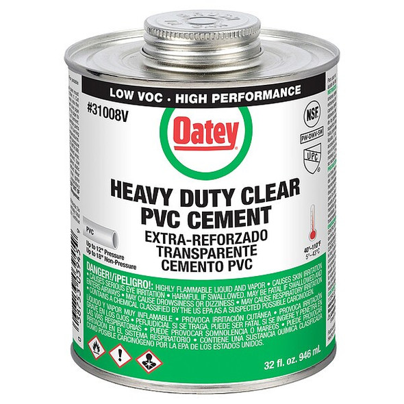 Oatey Cement,Brush-Top Can,32 fl oz,Clear 31008V