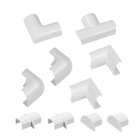 Accessory Multipack, 3 1/4 in L, 1 1/4 in W, 1 Channel, PVC, White