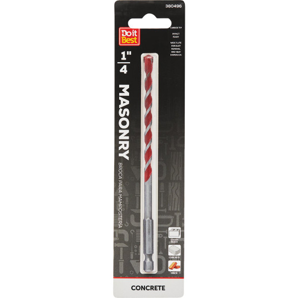 Do it Best 1/4 In. x 6 In. Impact Ready Carbide Masonry Drill Bit QJDIB-MB-007