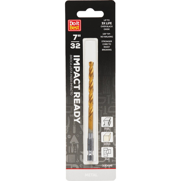 Do it Best 7/32 In. Impact Ready Titanium Hex Shank Drill Bit QJDIB-DB-054