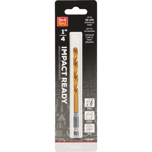 Do it Best 1/4 In. Impact Ready Titanium Hex Shank Drill Bit QJDIB-DB-055