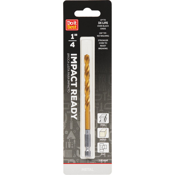 Do it Best 1/4 In. Impact Ready Titanium Hex Shank Drill Bit QJDIB-DB-055