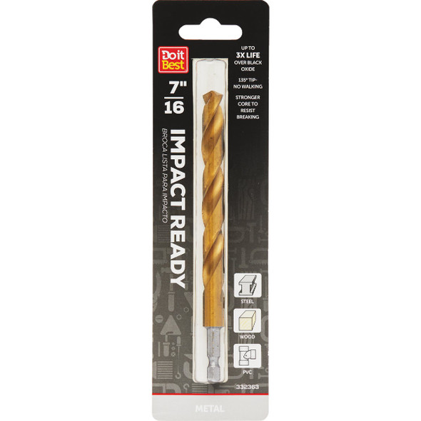 Do it Best 7/16 In. Impact Ready Titanium Hex Shank Drill Bit QJDIB-DB-058