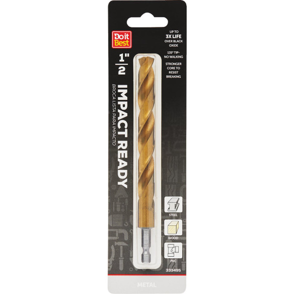 Do it Best 1/2 In. Impact Ready Titanium Hex Shank Drill Bit QJDIB-DB-059