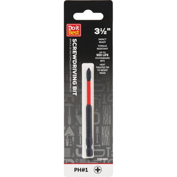 Do it Best 3.5 In. Phillips #1 Impact Ready Screwdriver Bit QJDIB-SC-003
