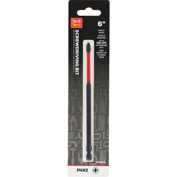 Do it Best 6 In. Phillips #2 Impact Ready Screwdriver Bit QJDIB-SC-008