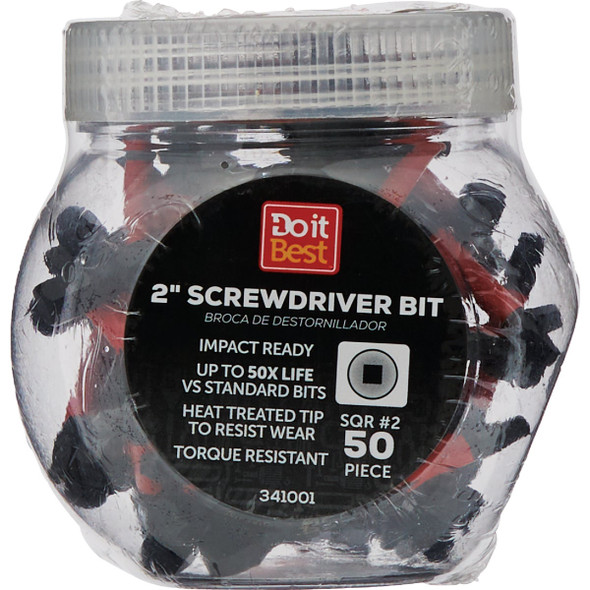 Do it Best 2 In. Square #2 Impact Ready Screwdriver Bit (50-Pack) QJDIB-SCB-004