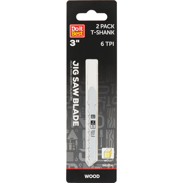 Do it Best T-Shank 3 In. 6 TPI Wood Cutting Jigsaw Blade (2-Pack) QJDIB-JST-002