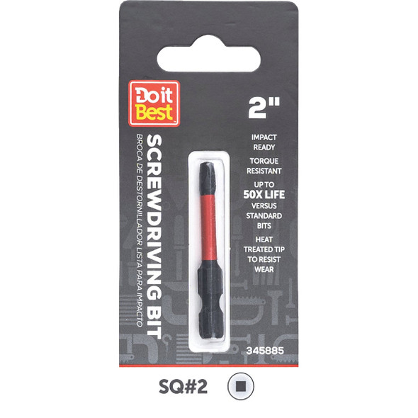 Do it Best 2 In. Square #2 Impact Ready Screwdriver Bit QJDIB-SC-017