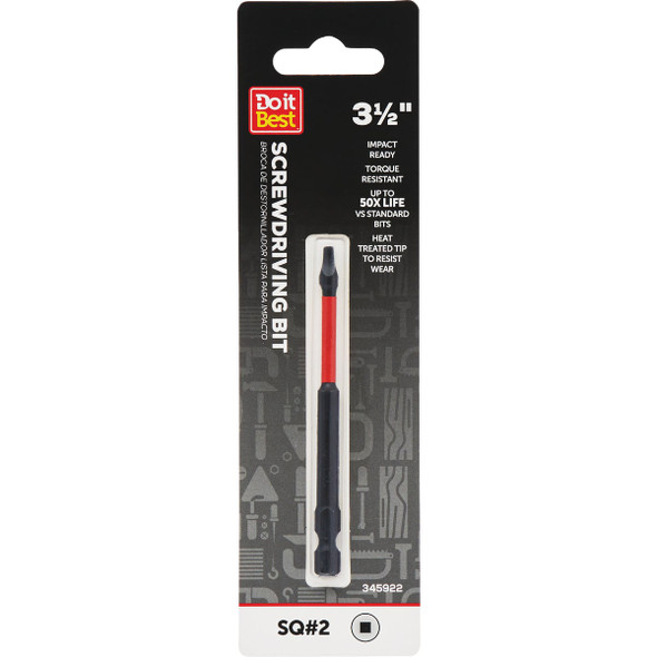 Do it Best 3.5 In. Square #2 Impact Ready Screwdriver Bit QJDIB-SC-018