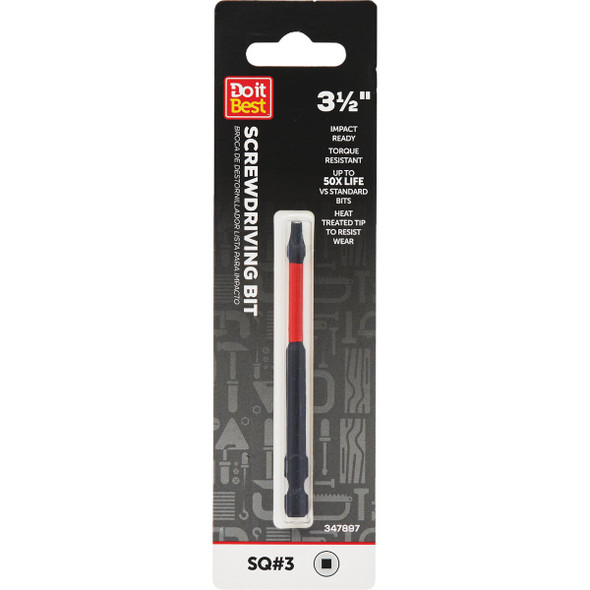 Do it Best 3.5 In. Square #3 Impact Ready Screwdriver Bit QJDIB-SC-022
