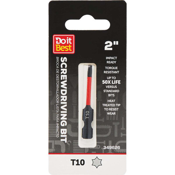 Do it Best 2 In. T10 Torx Impact Ready Screwdriver Bit QJDIB-SC-024