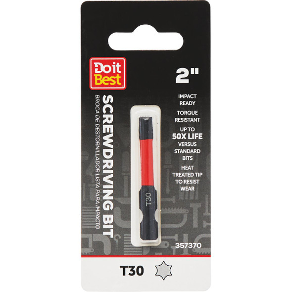 Do it Best 2 In. T30 Torx Impact Ready Screwdriver Bit QJDIB-SC-035