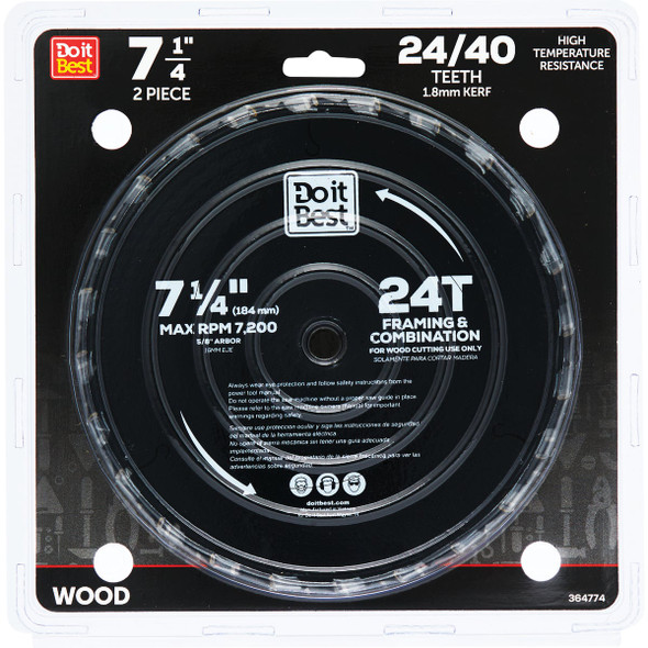 Do it Best 7-1/4 In. 24 & 40-Tooth Circular Saw Blade Set (2-Piece)