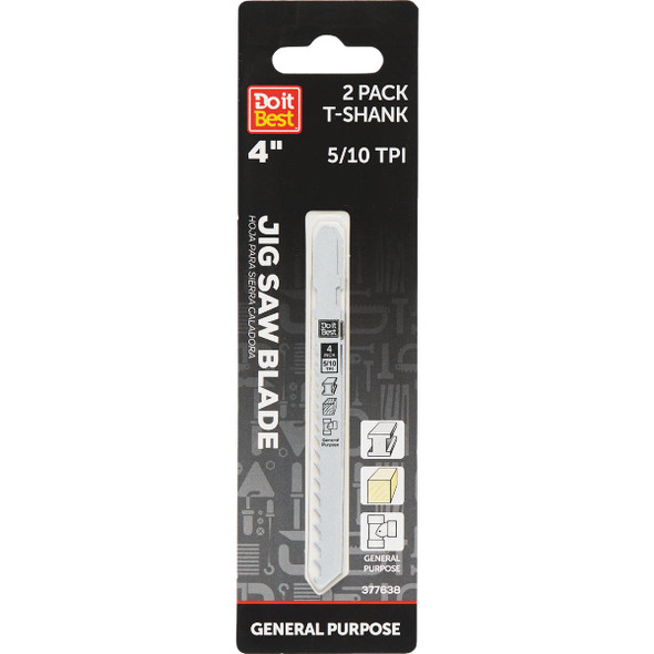 Do it Best T-Shank 4 In. 5/10 TPI General Purpose Jigsaw Blade (2-Pack)