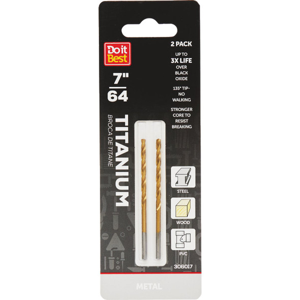 Do it Best 7/64 In. Titanium Drill Bit (2-Pack) QJDIB-DB-004