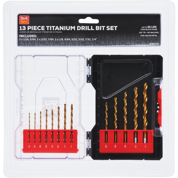 Do it Best Titanium Drill Bit Set (13-Piece) QJDIB-PTASET-002A