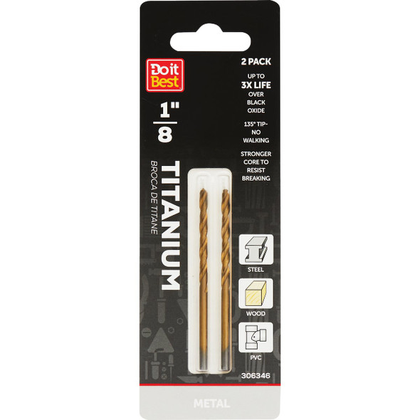 Do it Best 1/8 In. Titanium Drill Bit (2-Pack) QJDIB-DB-005
