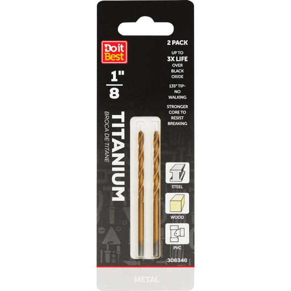 Do it Best 1/8 In. Titanium Drill Bit (2-Pack) QJDIB-DB-005