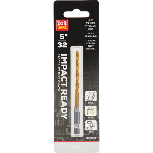 Do it Best 5/32 In. Impact Ready Titanium Hex Shank Drill Bit QJDIB-DB-050