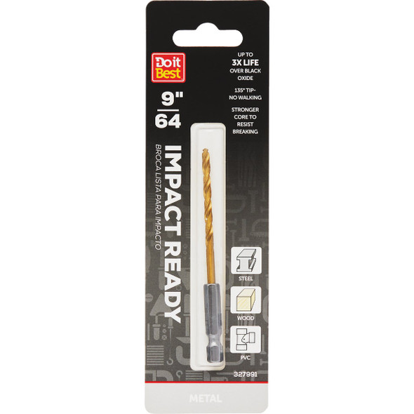 Do it Best 9/64 In. Impact Ready Titanium Hex Shank Drill Bit QJDIB-DB-049