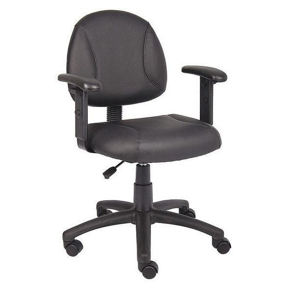 Boss Posture Chair, 25 in W 25" L 39-1/2" H, Adjustable, Leather Seat B306