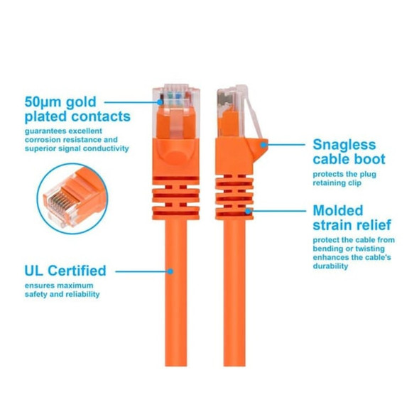 Monoprice Patch Cord,Cat 6,Booted,Orange,2.0 ft. 3422