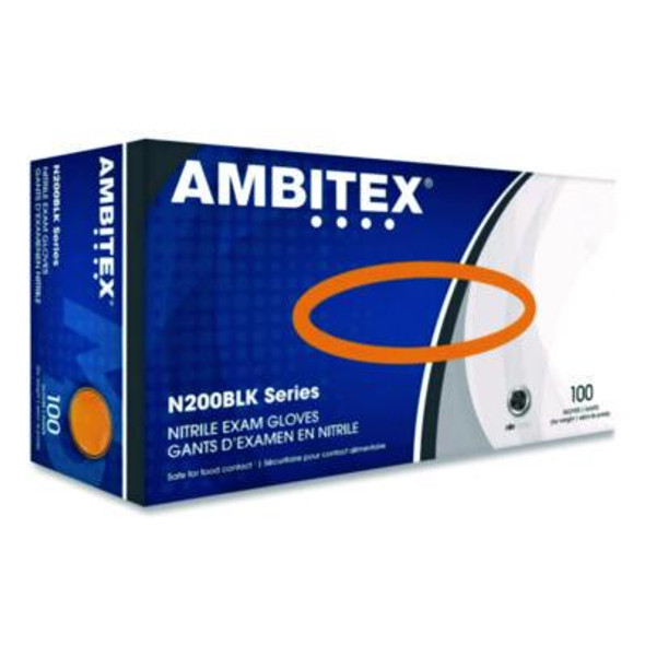 AMBITEX® GLOVES,EXM,NL,PF,BL,S,100 NSM200BLK AMBITEX® GLOVES,EXM,NL,PF,BL,S,100 NSM200BLK