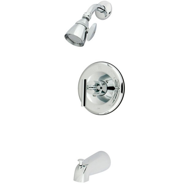 Kingston Brass Tub and Shower Faucet, Polished Chrome, Wall Mount KB6631CML