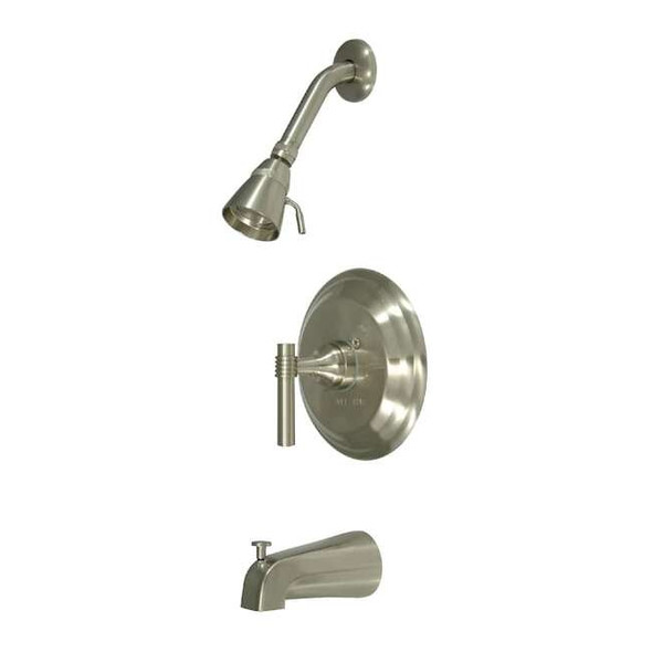 Tub and Shower Faucet, Standard, 3, Wall Mount, Brushed Nickel
