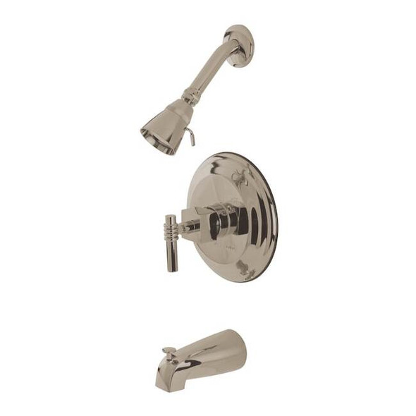 Tub and Shower Faucet, Standard, 3, Wall Mount, Brushed Nickel