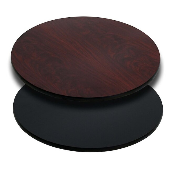 Round Round Table Top with Black or Mahogany R, 42" W, 42" L, 1.125" H, Mahogany