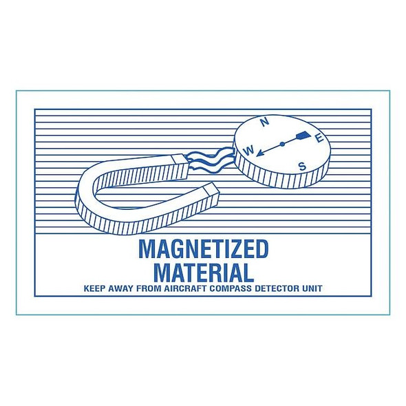 Manufacturer Varies DOT Label Magnetized Material 5"x3", Blue/Orange 8PL57