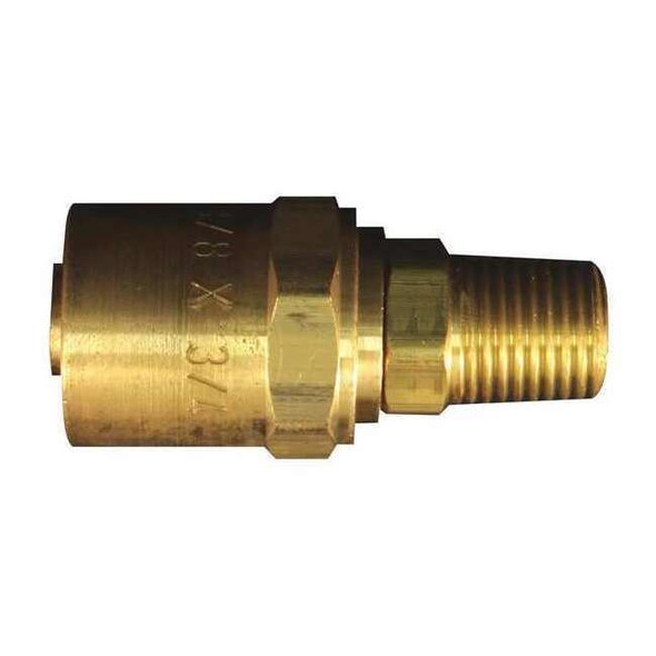 Milton Reusable Hose End,1/4" MNPT,3/4" OD,PK10, Brass, 10 PK S-621