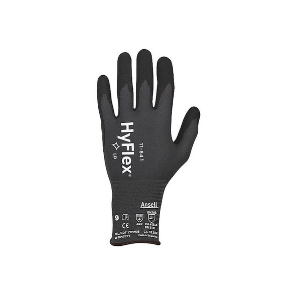 Ansell Coated Gloves, Foam Nitrile, Sandy, Palm, 4 Abrasion Level, 6 1 PR 11-841