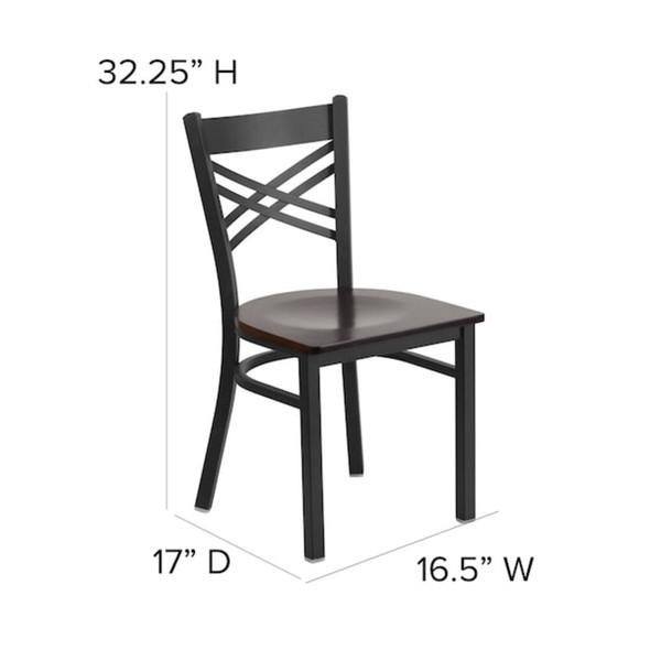 Hercules Restaurant Chair, 16-1-2 in W 17" L 32-1-4" H  XU-6FOBXBK-WALW-GG