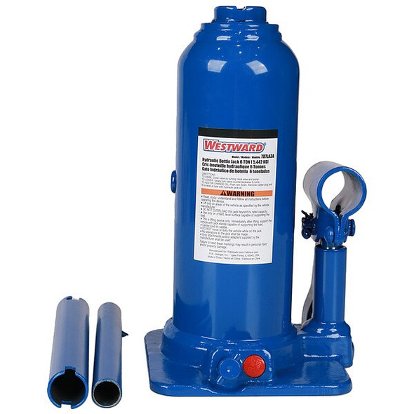 Westward Bottle Jack,6 ton Lifting Capacity 787LA3 Westward Bottle Jack,6 ton Lifting Capacity 787LA3