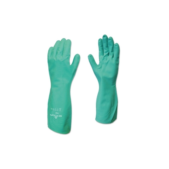 730 Chemical-Resistant Nitrile Coated Gloves, Size 8/Medium, Green