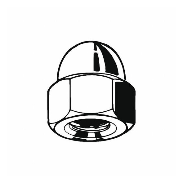 High Crown Cap Nut, M5-0.80, 18-8 Stainless Steel, Plain, 10 mm H, 100 PK