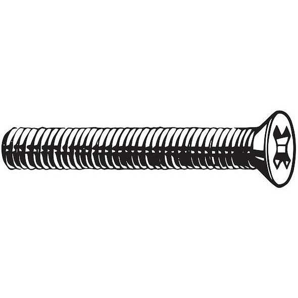 M3-0.50 x 30 mm Phillips Flat Machine Screw, Plain 18-8 Stainless Steel, 100 PK