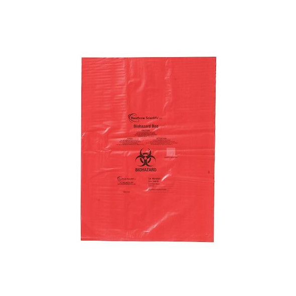 Heathrow Scientific Biohazard Bags, Red, PK200 HS10321
