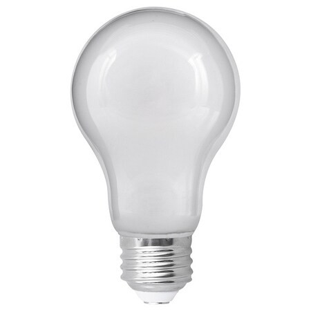 8.5 W, Compact LED Bulb, White, A19, 2700K Temp. Frosted, Dimmable