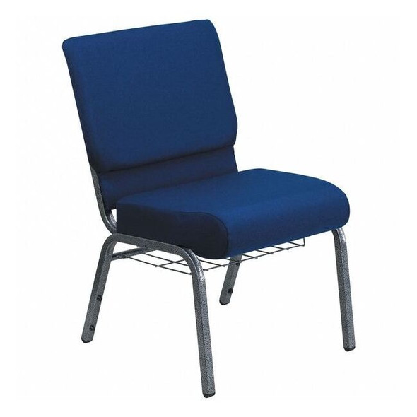 Hercules Church Chair, Blue Back, 21-1/4 in W 25" L 33" H, Fabric Seat